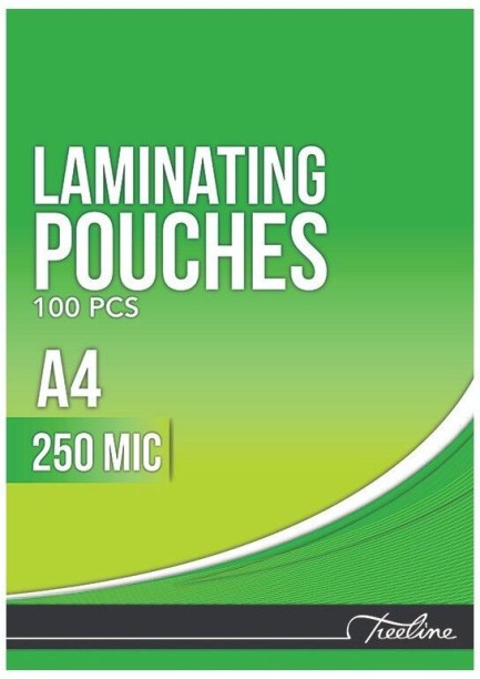 Treeline Laminating Pouches 250 Micron A4 216 x 303mm - Box of 100 A4 Laminating Sheet