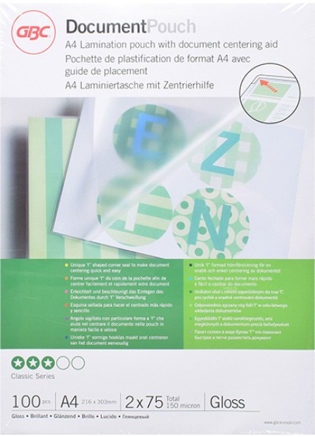GBC Rexel 250micron Pouches A4 Laminating Sheet