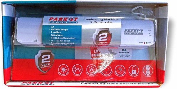 Parrot Products A4 Laminating Machine (2 Roller - 320MM/Min - Retail) 8.23 inch Lamination Machine
