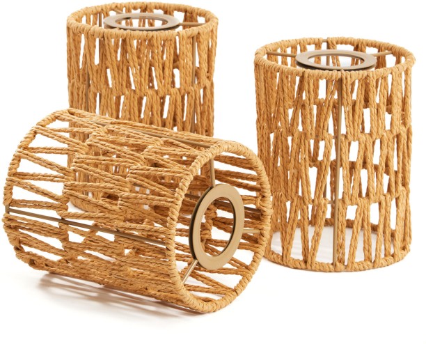 chenshia Boho Rattan Lamp Shades – Natural Woven Light Covers for Pendant, Table & Wall Lamps Ceiling Lights, Hanging Lights (Pendant Lights), Wall Lights Lamp Shade