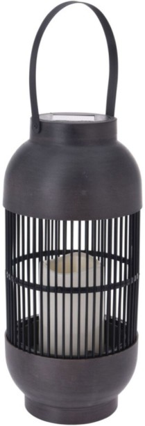Generic Solar Lantern With Rattan Black Plastic Table Lantern