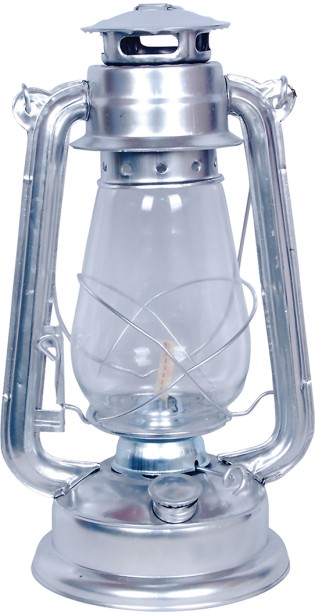 Orm Kerosene Lantern Silver 31Cm Height Silver Metal Table Lantern