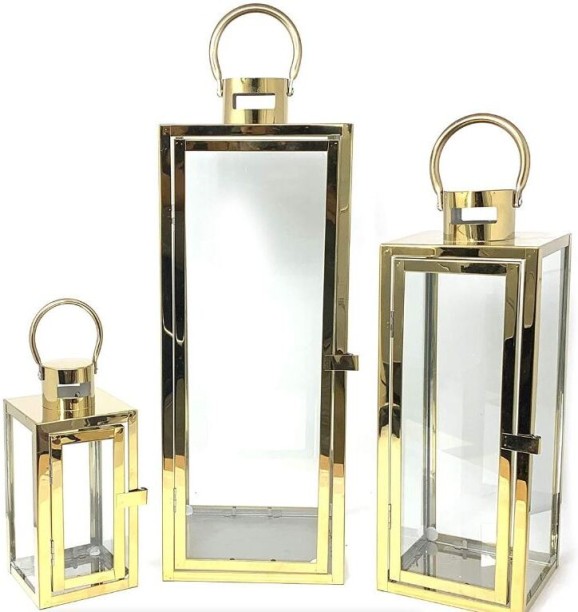 Generic TA-998 Gold Stainless Steel Table Lantern