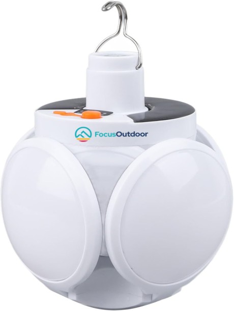 FocusOutdoor 45LED Solar Tent Lantern Light Foldable Rechargeable White Plastic Hanging Lantern