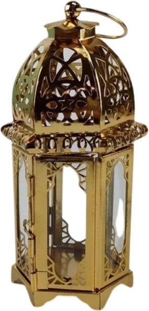Generic Sd832-2 15cm Mini Lantern Brown, White, Gold, Silver Iron Table Lantern