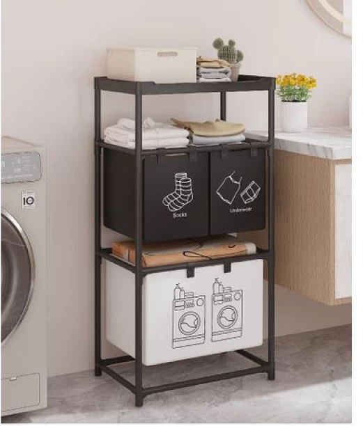 Generics 6 L black Laundry Basket
