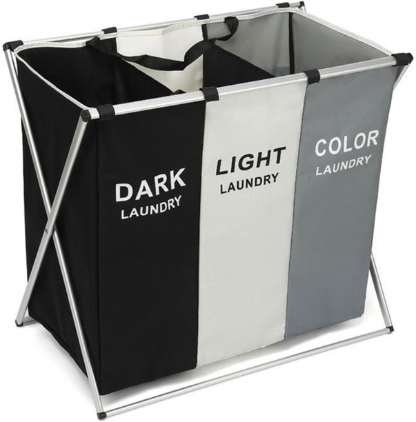 Generic 137 L Black||White||Grey Laundry Basket