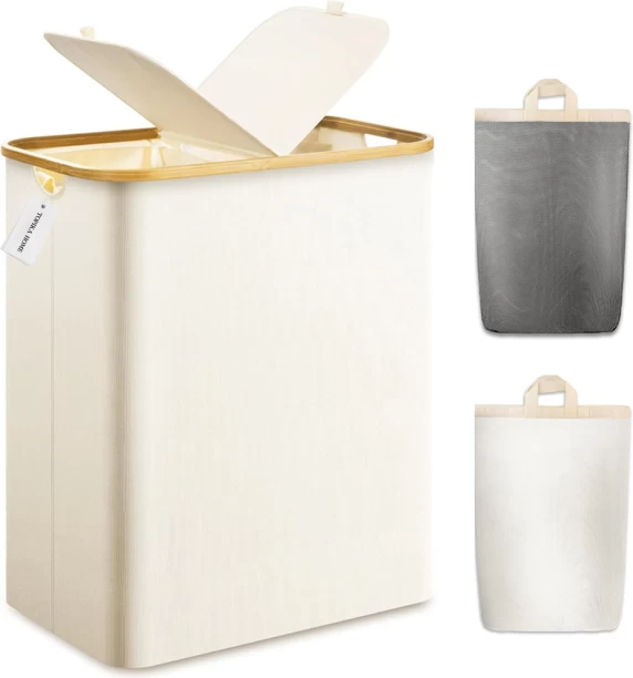 Topika 140 L Off-white Laundry Basket