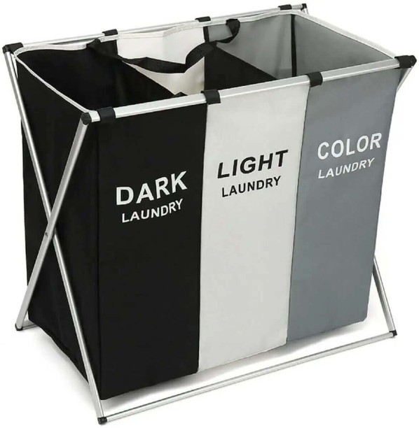 Perfect Dealz 20 L Black, White, Grey Laundry Basket