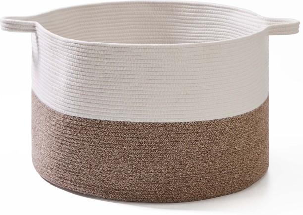 chenshia 90 L White, Brown Laundry Basket