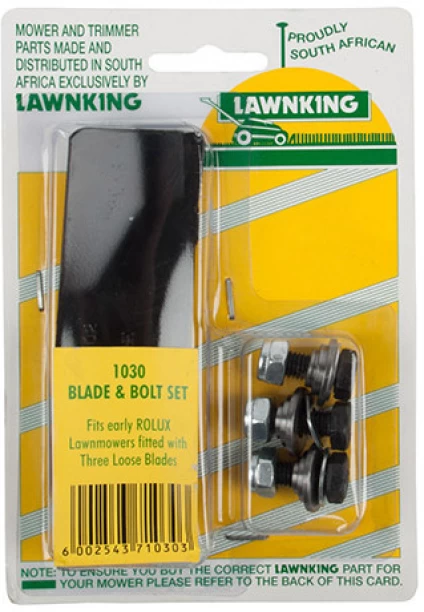Lawnking Lawn Mower Blades 3 And Bolts for Rolux Lawn Mower