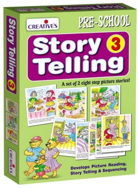 Creatives Story Telling (Part 3) - Develops Picture Reading, Story Telling & Sequencing Flashcards & Workbooks