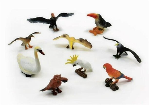 PETERKIN the box 9 Piece plastic bird set Activity Toys
