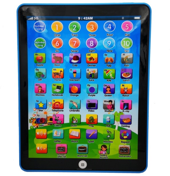 Umlozi Educational Interactive Learning Pad for Kids - Blue Alphabets & Language
