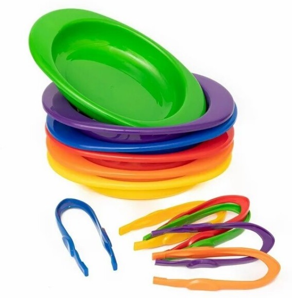 MLE Tweezer and Sorting Bowl Set (6 Bowls, 6 Tweezers) Activity Toys