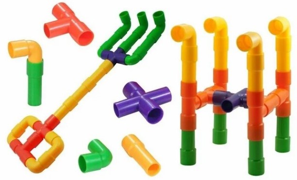 MLE Pipe Tubes Building and Construction Kit (80 Piece) Activity Toys