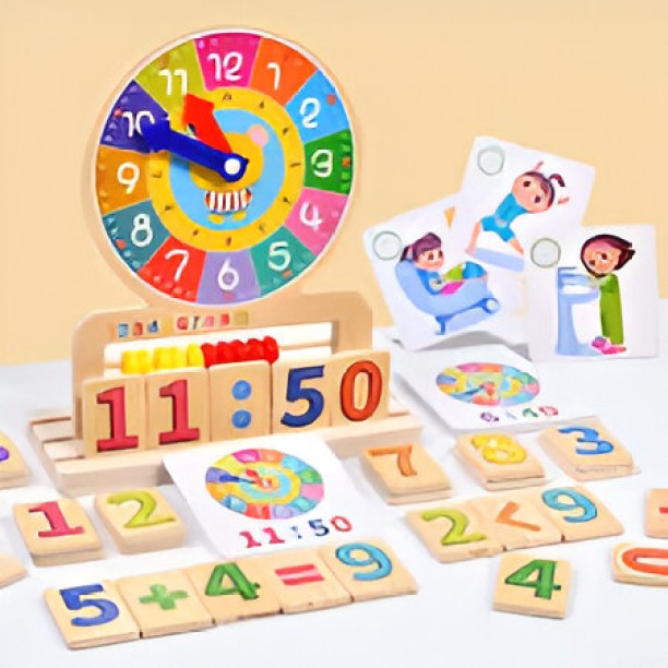 WOODLY\ TIME TEACHING CLOCK Educational Toys