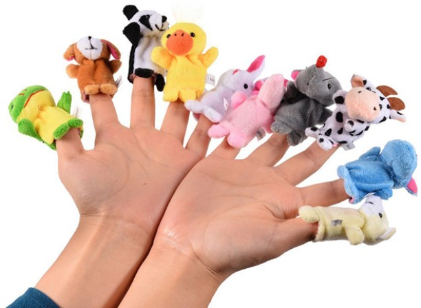 ALANES 10 Piece Velvet Animal Style Finger Puppets Set Educational Toys