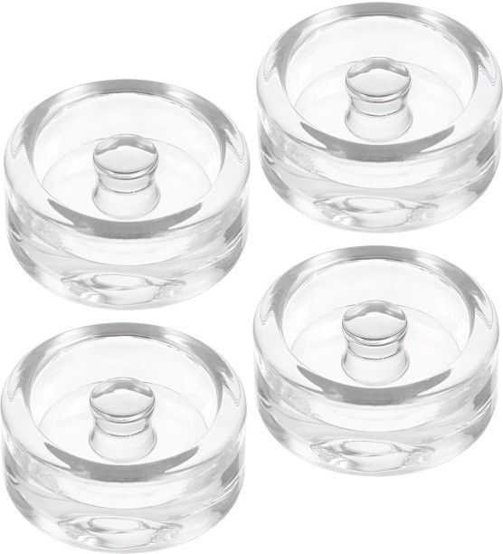 Pruchef 4 piece Crystal Glass Fermentation Weights for Wide Mouth Jars - Transparent 7 cm Lid Set