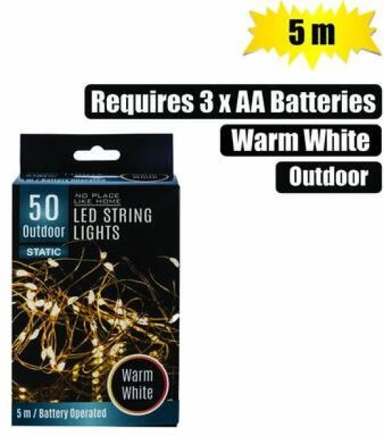 No Place Like Home Light fairy led-50x warm wht 5m o-dr b/o LED Outdoor Light