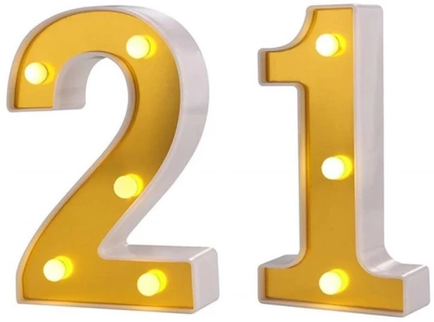 Embellished Number 21 LED Decorative Light