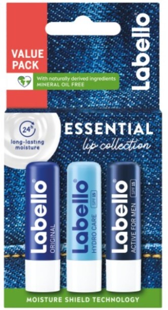 Labello 3 x Essential Collection Value Pack Multicolour