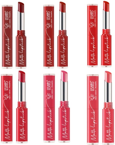 USHAS Matte Lipstick - Long-Lasting Waterproof (Pack of 6)