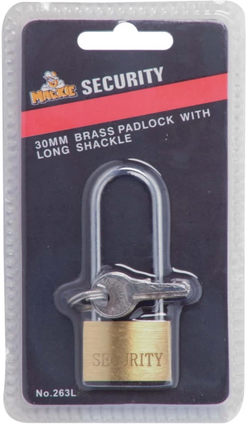 Mackie Sec Brass Long Shackle Padlock