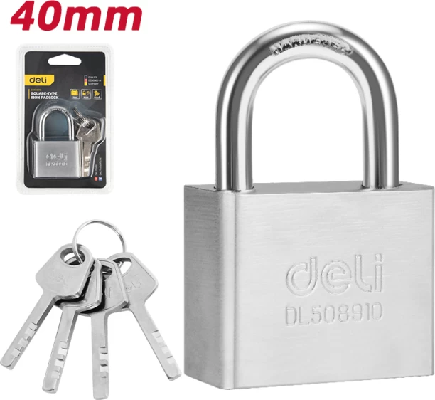 Deli Sqaure-Type Iron Padlock EDL508910 Padlock
