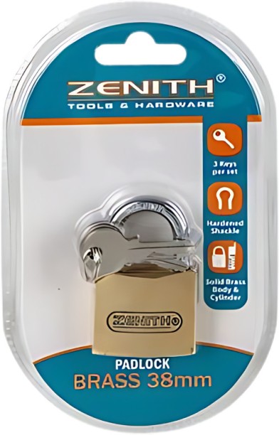 AZ Décor Padlock Zenith Brass 38Mm Carded Padlock