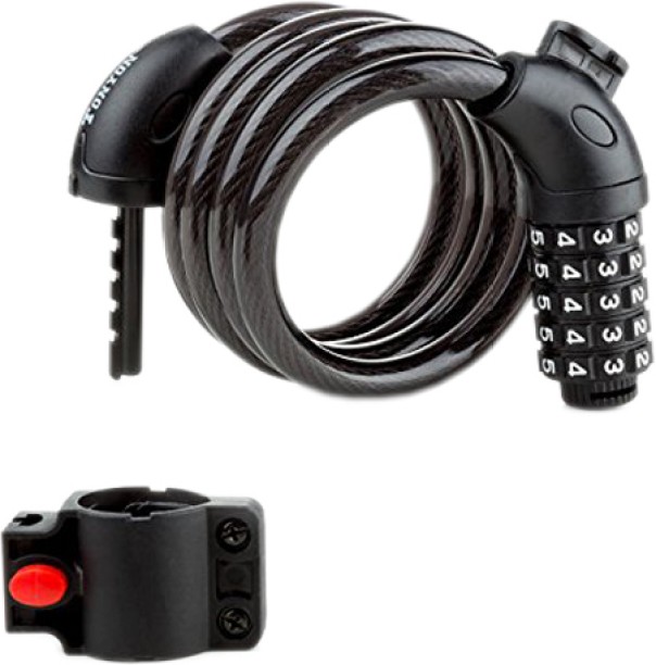 ALANES Bike Combination Cable Lock with Mounting Bracket Combination Lock