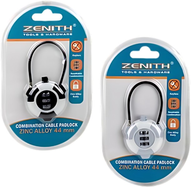 AZ Décor Padlock Cable Combo Resetable Zenith Padlock