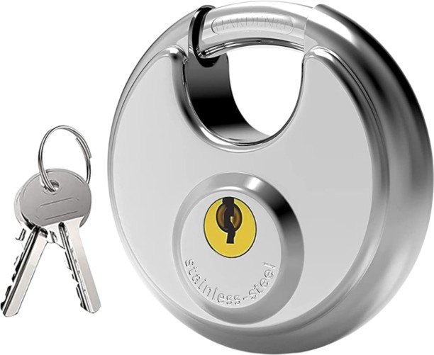 Generic Stainless Steel Disc Padlock – 70mm, Heavy Duty with 9mm Shackle Padlock