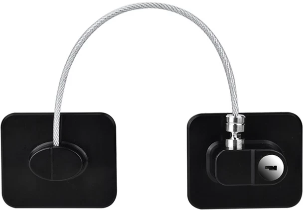 ALANES Multi-Functional Lock with Adhesive for Securing Fridge, Windows - Black Lock