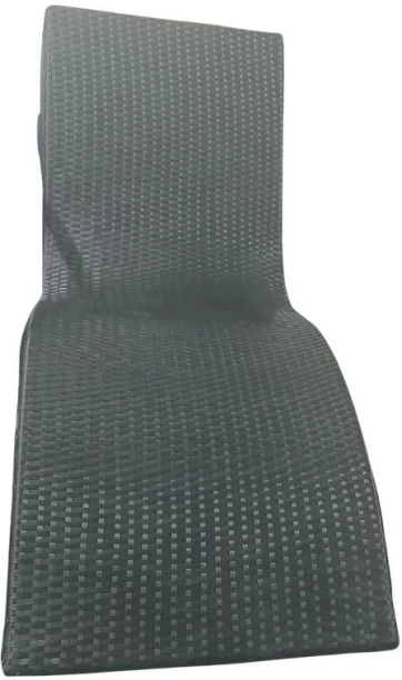 LUXY Outdoor Wicker Chaise Lounge Chair, Weather-Resistant Rattan, Black Metal Lounger