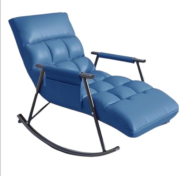 oem Lounger Adjustable Rocking Chair - 140cm Soft and Comforting Blue Fabric Lounger