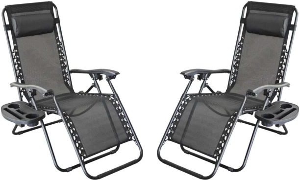 Terrace Leisure Onyx Gravity Lounger Metal Folding Chair