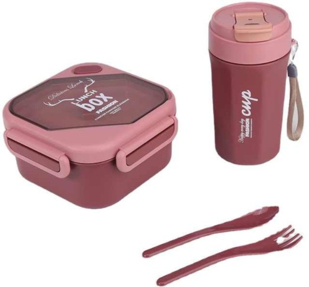 Dansup Lunch Container & 350ml Water Bottle Set With Spoon Lunch Box Lunch Box