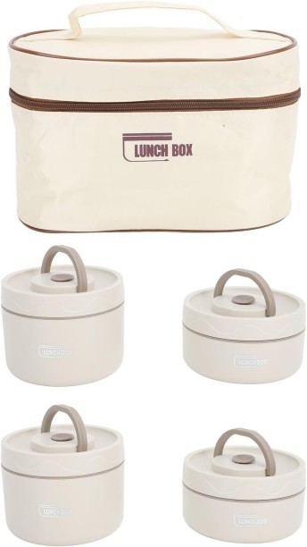 Shah Lunch Containers with Thermal Bag, Multifunction Round Thermal Lunch Box 3 Containers Lunch Box