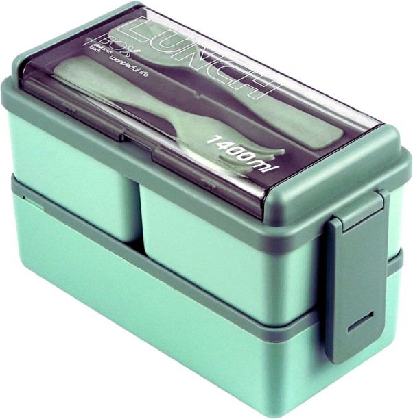 jozi trade 2 Layer 1400ml Lunch Box with Spoon and Fork 2 Containers Lunch Box