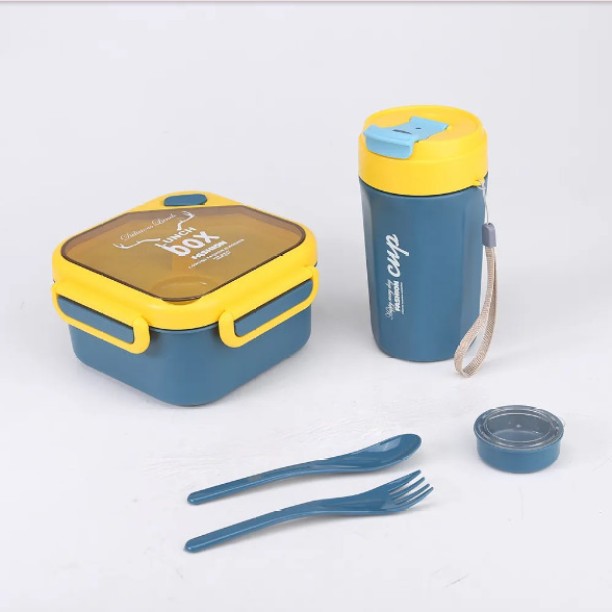 Dansup Adorable Lunch Container & 350ml Water Bottle Set With Spoon Lunch Box