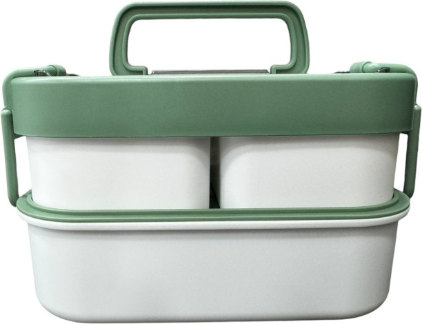 Wonderful Life Army Green 10 Piece Stacked Lunch Box 4 Containers Lunch Box