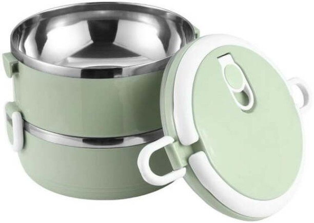 2 Tier Stainless steel Insulated lunch box stackable lunch box 2 Containers Lunch Box