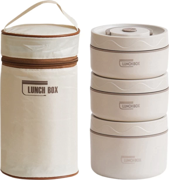 OLOEY 304 stainless steel three-layer insulation lunch box 3 Containers Lunch Box