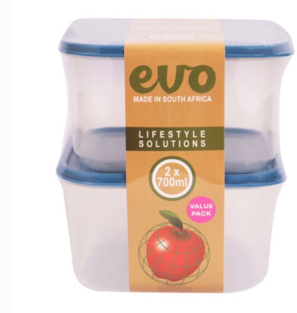 Evo 700ML Lunch box Set of 2 EVO-700 2 Containers Lunch Box