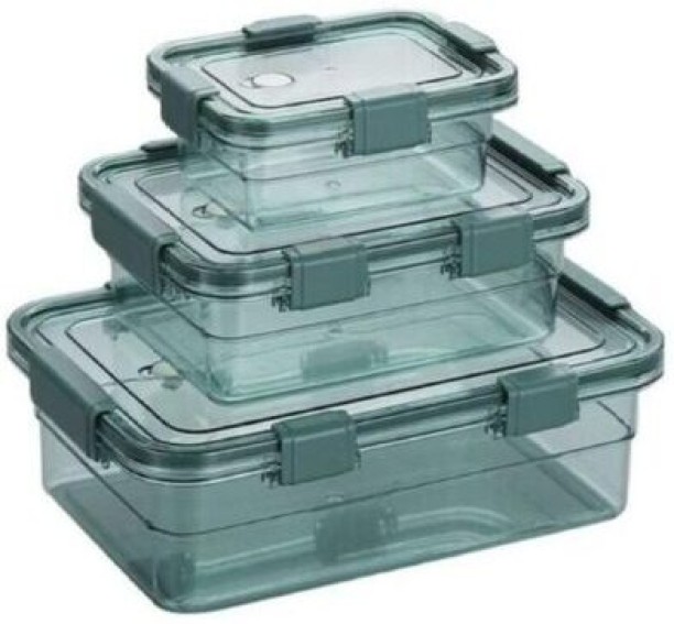 Dansup Multiuse Transparent Food Storage Box 3 Containers Lunch Box