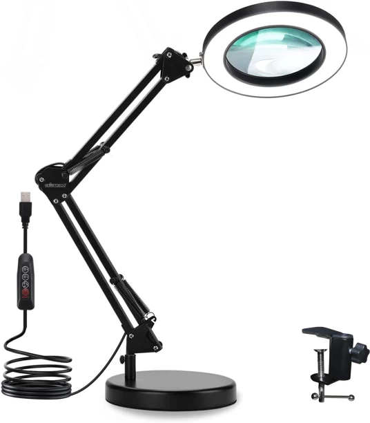 Heartdeco 2 in 1 Desktop Magnifying Glass with LED Lamp 10x