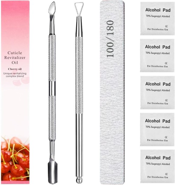 Uptown Glam Nail Care Kit - Cuticle Oil, Cuticle Pusher, Gel Remover /Unarmor Plate, Nail File + Prep Pads