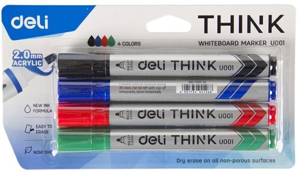 Deli Whiteboard Marker - 4pcs
