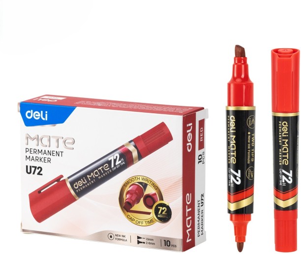 Deli Dual Tip Permanent Marker - 12pcs